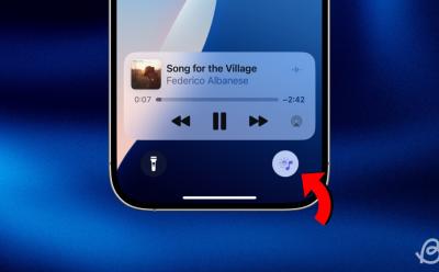 illustration of an iPhone featuring the Apple Ambient Music Playlist shortcut on the lock screen