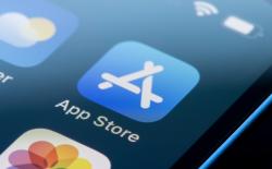 closeup shot of the Apple App Store icon on an iPhone home screen