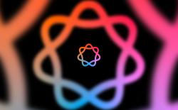 illustration featuring the Apple Intelligence logo overlapped on top of another