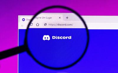 close-up shot of Discord website with a magnifying lens placed over it