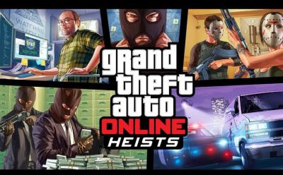 Promotional art for the GTA Online Heists update