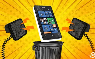 Illustration of a Windows Phone showing a Lumia phone getting revived through a defibrillator