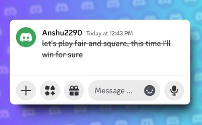 preview of a Discord Message bubble with Strikethrough text