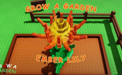 Ember Lily fully grown in Grow a Garden