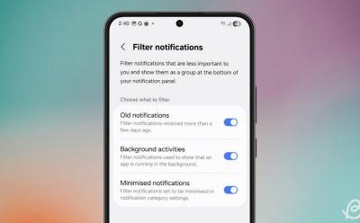 an illustration of the Filter notifications screen inside One UI 7 on a Samsung phone