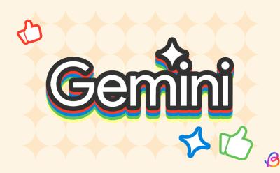 illustration featuring the gemini logo with abstract elements in a pastel ivory background
