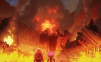 God Valley Island on fire