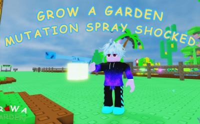 Grow a Garden Mutation Spray Shocked in hand
