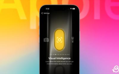 illustration of an iPhone showing the Visual Intelligence setting for the Action Button