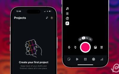 illustration of iPhones previewing the new Instagram Edits app in action with a gradient background