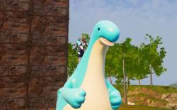 Mounting Relaxaurus in Palworld