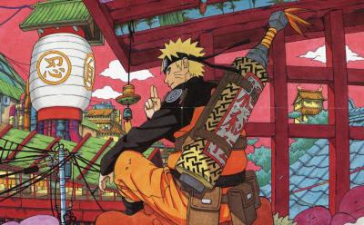 Naruto sitting on top of Gamakichi