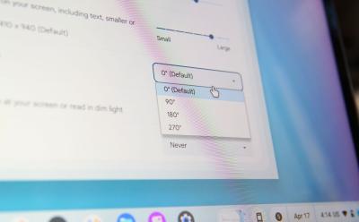 Rotate screen on Chromebook settings