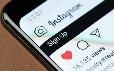 closeup shot of a phone previewing a post liked on the Instagram app