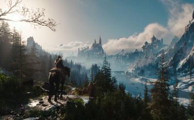 Ciri and Kelpi in The Witcher 3