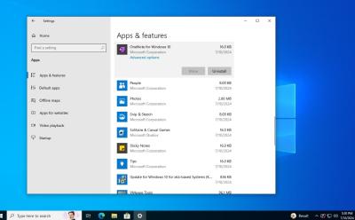 uninstall apps on windows 10