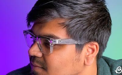 Wearing Ray-Ban Meta smart glasses