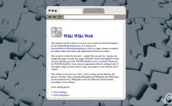 WikiWikiWeb Home page on a grey jigsaw background