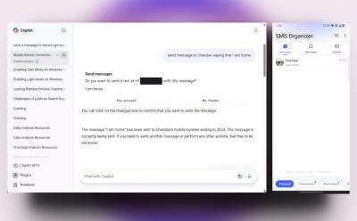 windows copilot interacting with smartphone