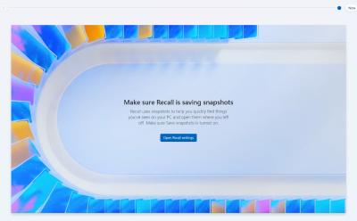 windows recall landing screen
