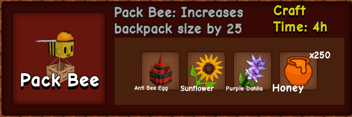 Grow a Garden Pack Bee: How to Increase Backpack Space